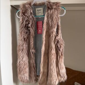 Dylan Plush Faux Fur Vest in Blush